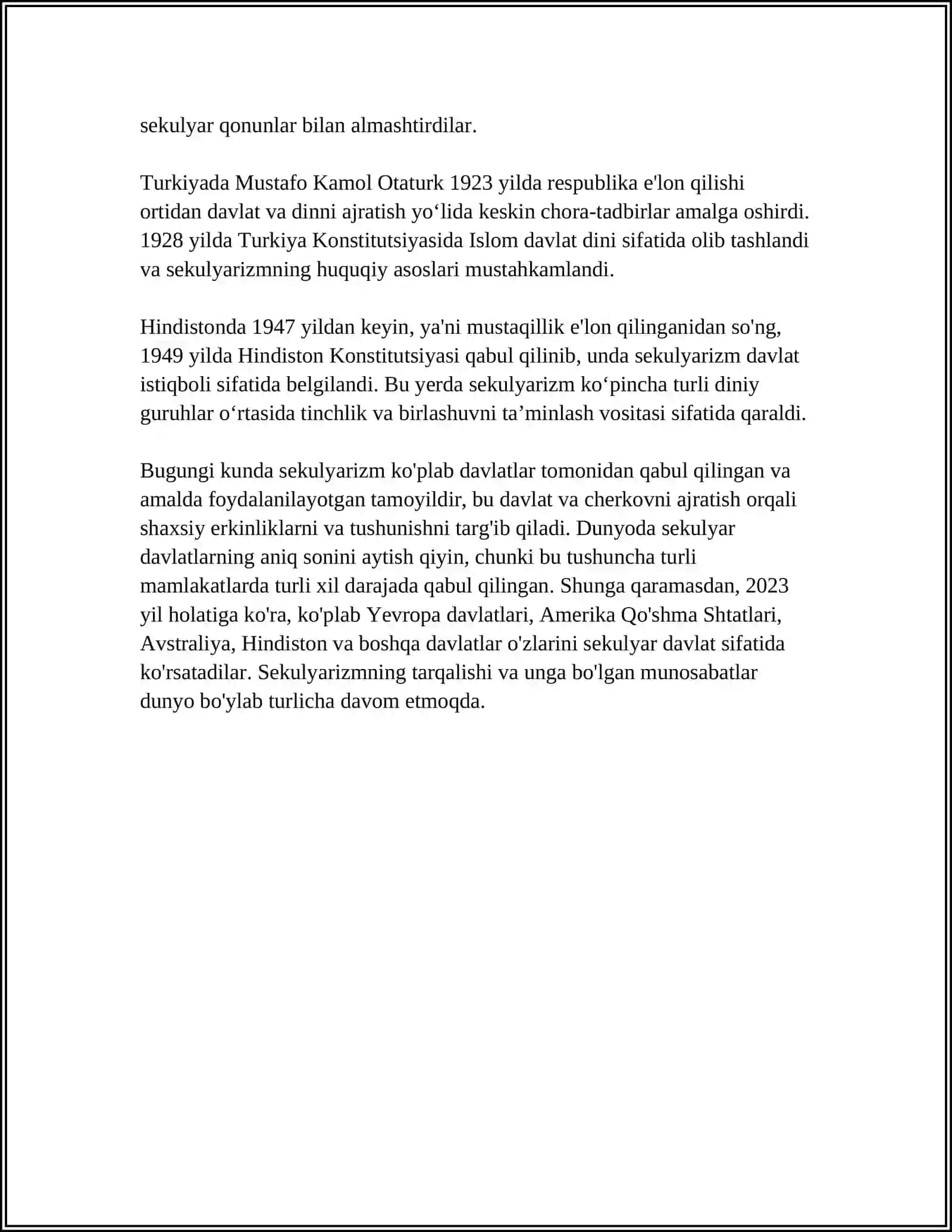 SEKULYAR VA SAKRAL JAMIYAT. ZAMONAVIY TENDENSIYALARI 4