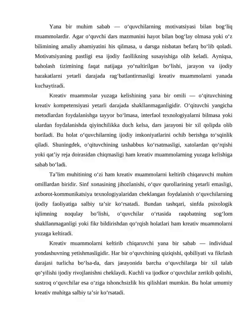 Darsdagi kreativ muammolarni hal etish 4