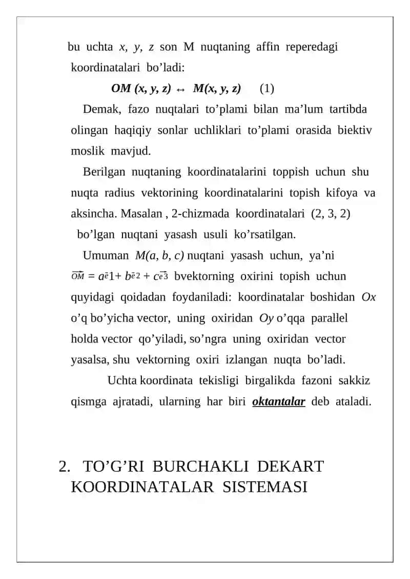 Fazoda koordinatalarning boshqa sistemalari 4