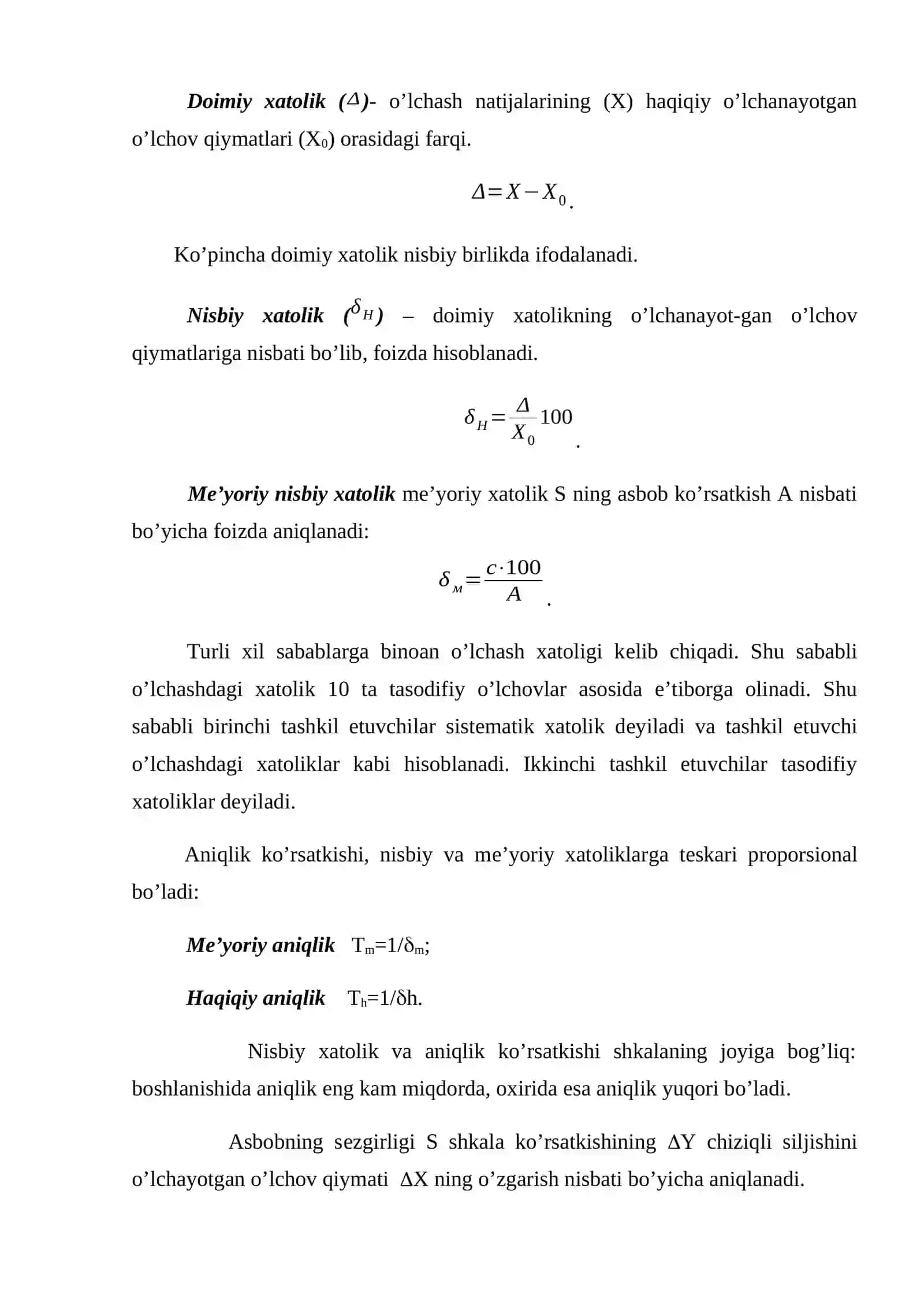 O'lchash vositalari va ularning mеtrologik xususiyati 4