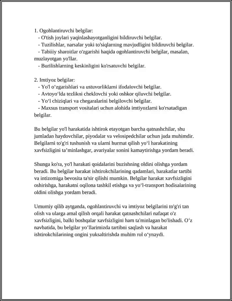 OGOHLANTIRUVCHI VA IMTIYOZ BELGILARI 4