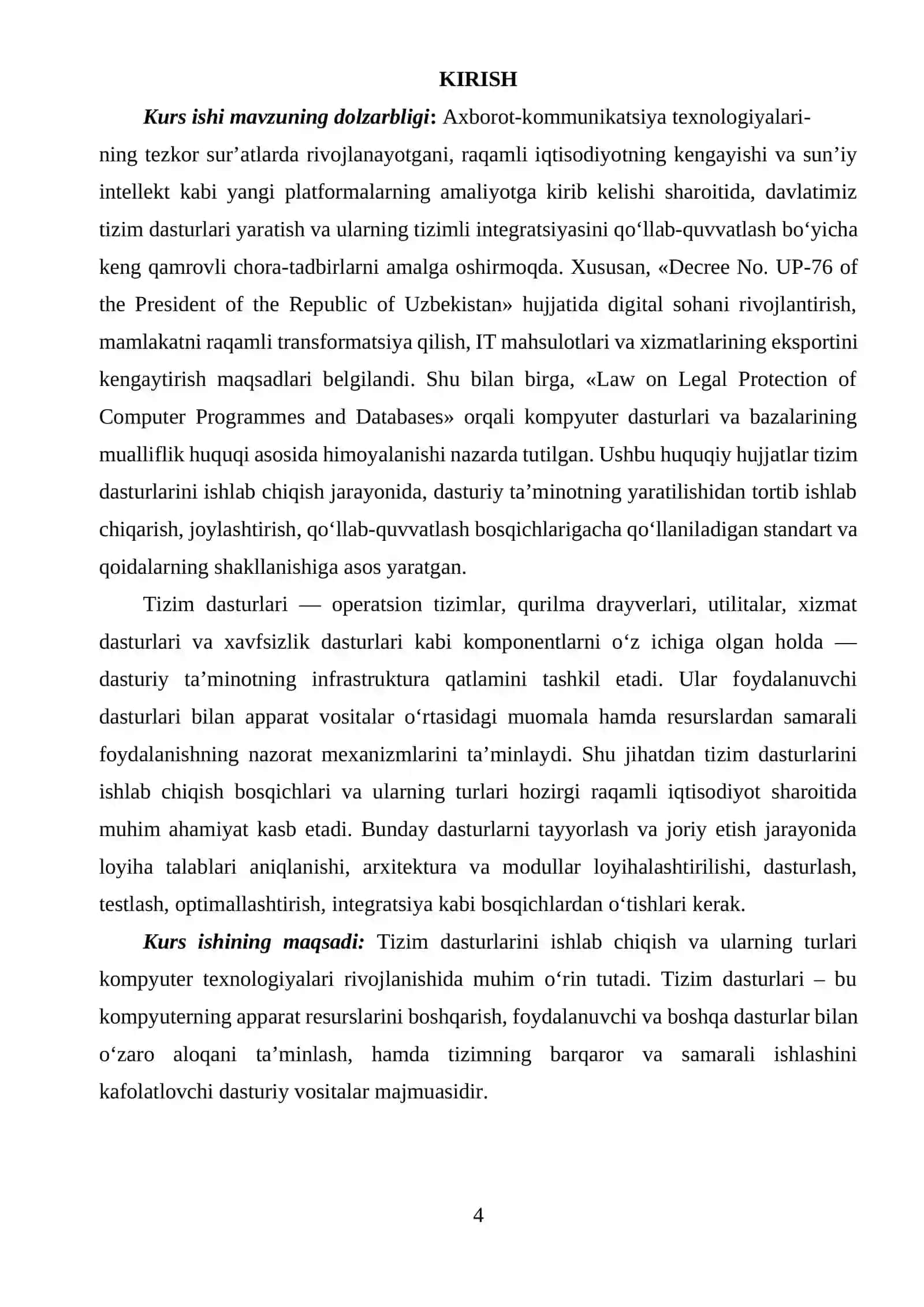 Tizim dasturlarini ishlab chiqish va ularning turlari 4