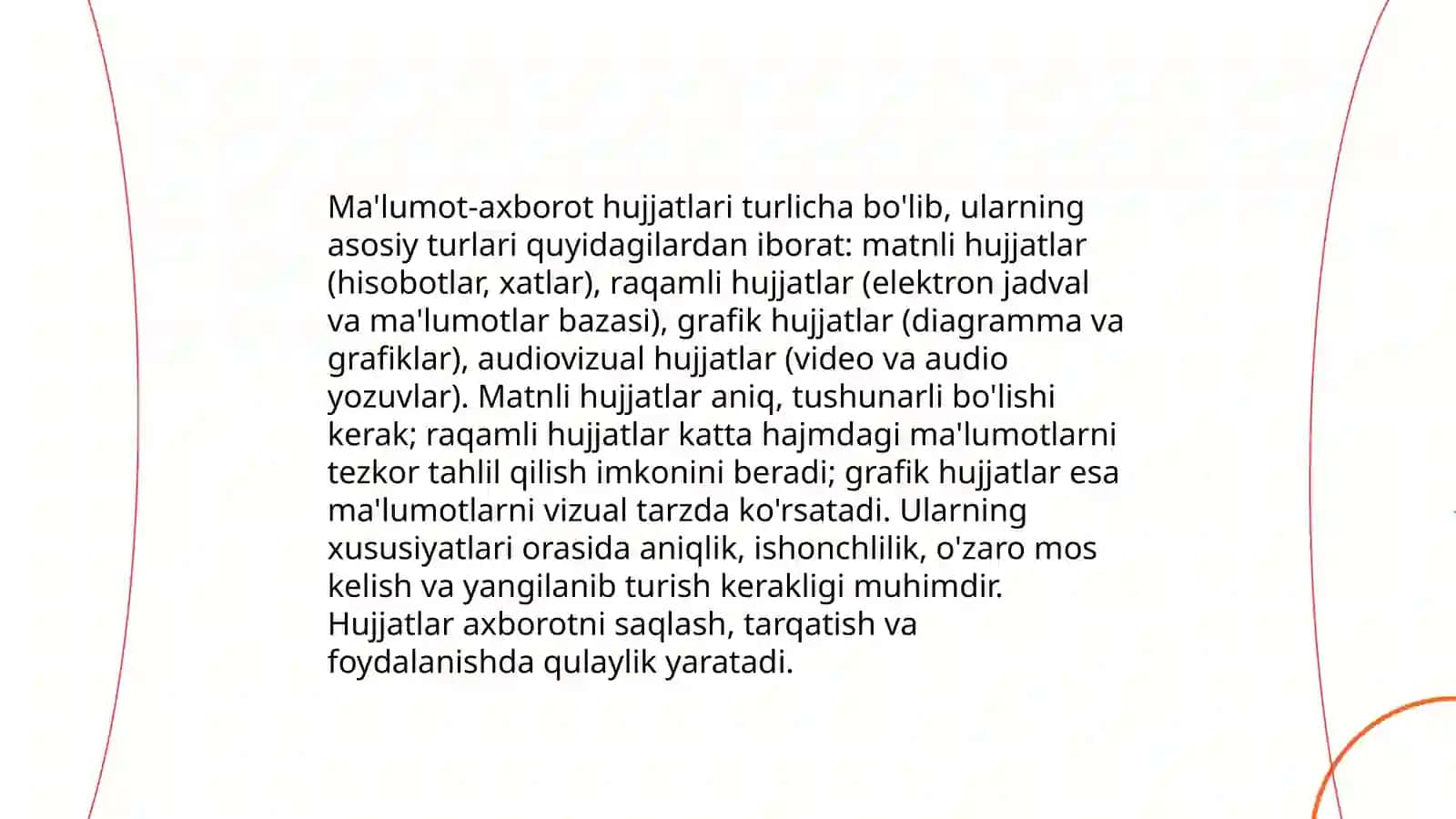 Ma'lumot-axborot hujjatlari 4