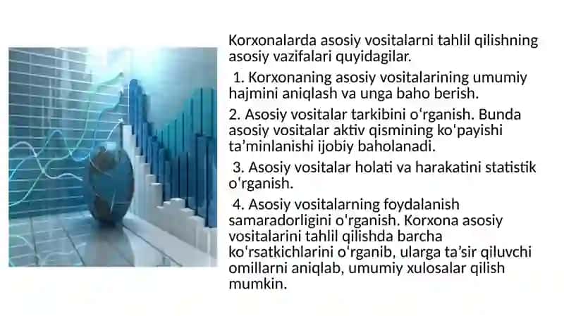 ASOSIY VOSITALAR KO’RSATGICHI STATISTIKASI 4