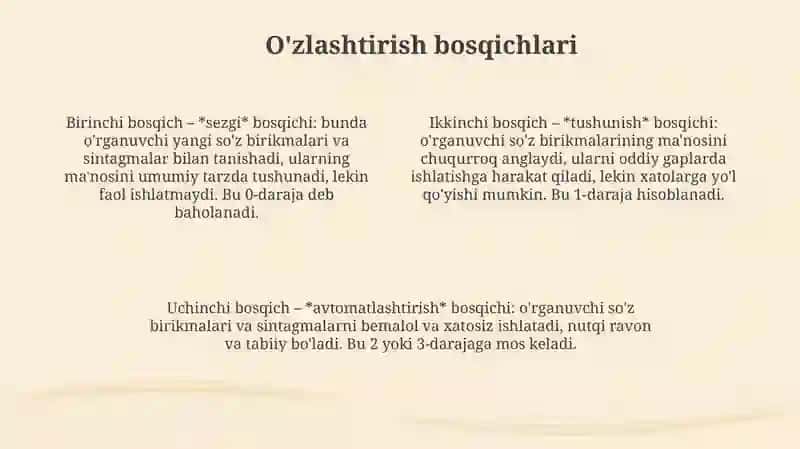 So'z birikmalari va sintagmani mustaqil o'zlashtirish 4