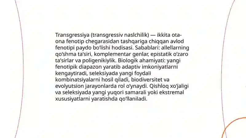 Polimeriya va Transgressiya 4