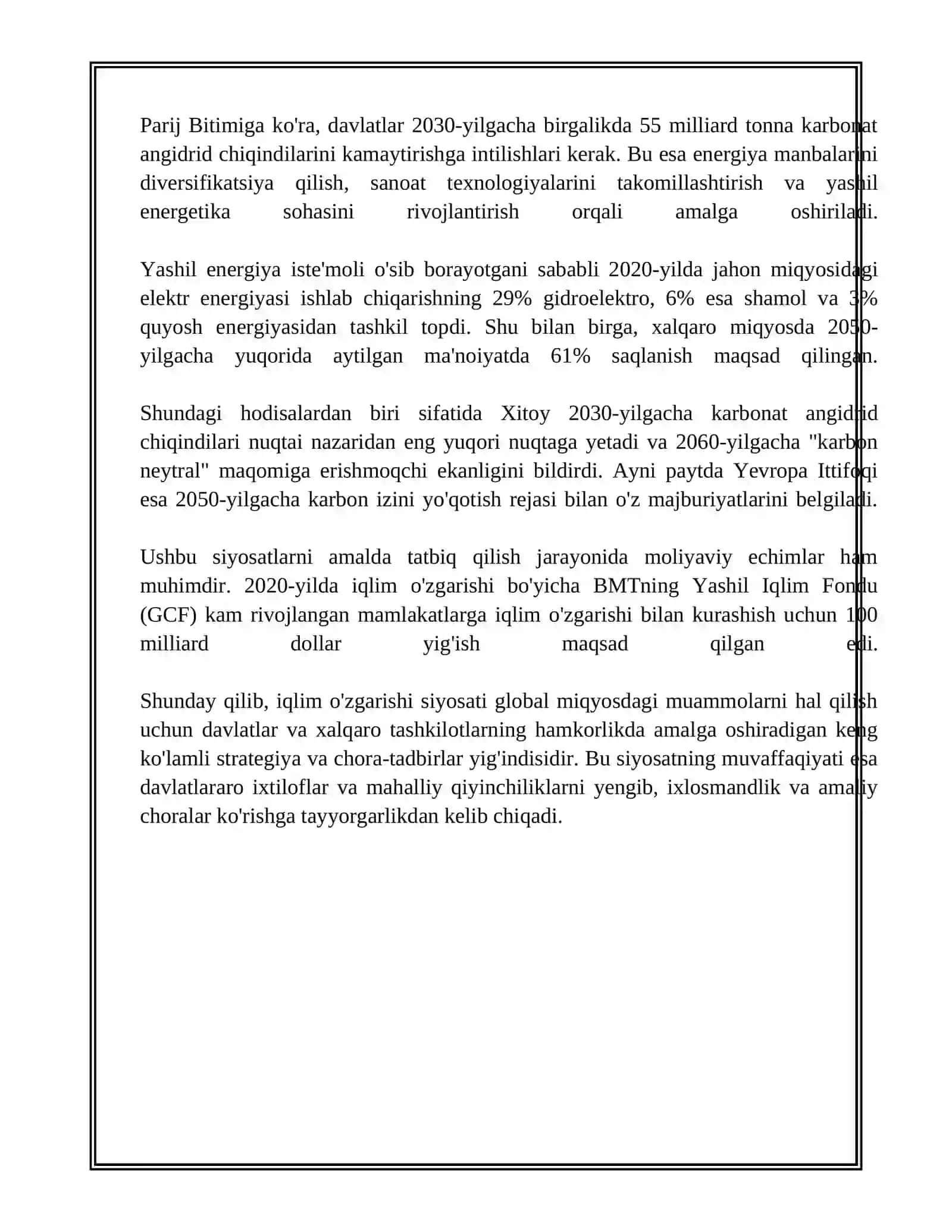 TASHQI TA‘SIRLARNI YUMSHATISH BO‘YICHADAVLAT SIYOSATI mavzusida tayyor referat 4