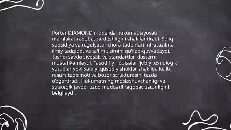 Porterning DIAMOND modelining global raqobatni tushunishdagi roli 4