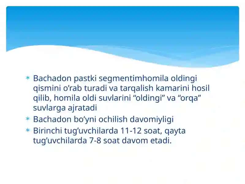 Tug’ruq. Organizmning tug’ruqqa tayyorgarligini baholash. 4