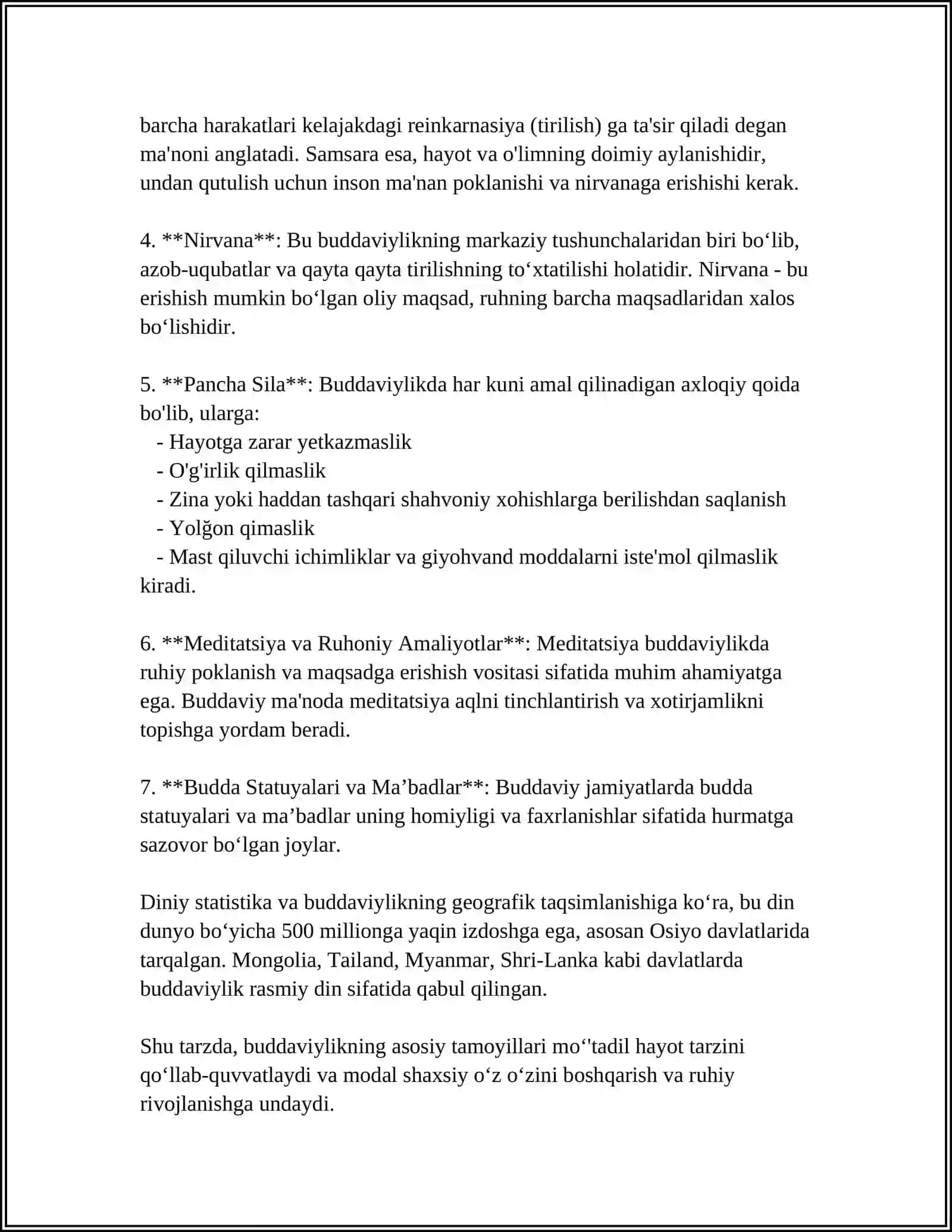 DINSHUNOSLIK FANIDAN BUDDAVIYLIK DINI.XRISTIANLIK DINI.ISLOM DINI MAVZUSIDA MUSTAQIL ISH 4