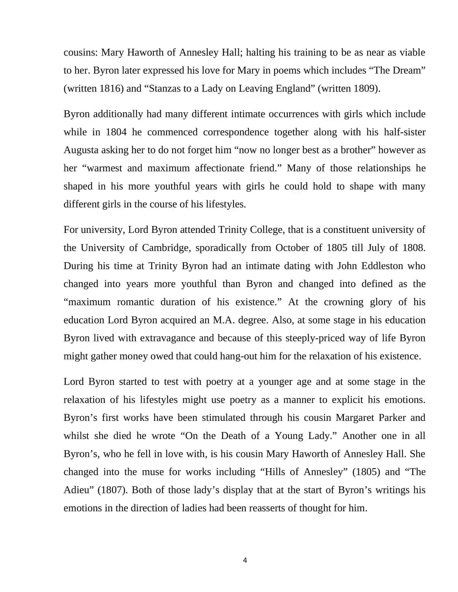 Course Paper "George Gordon Lord Byron and his literary works" 4