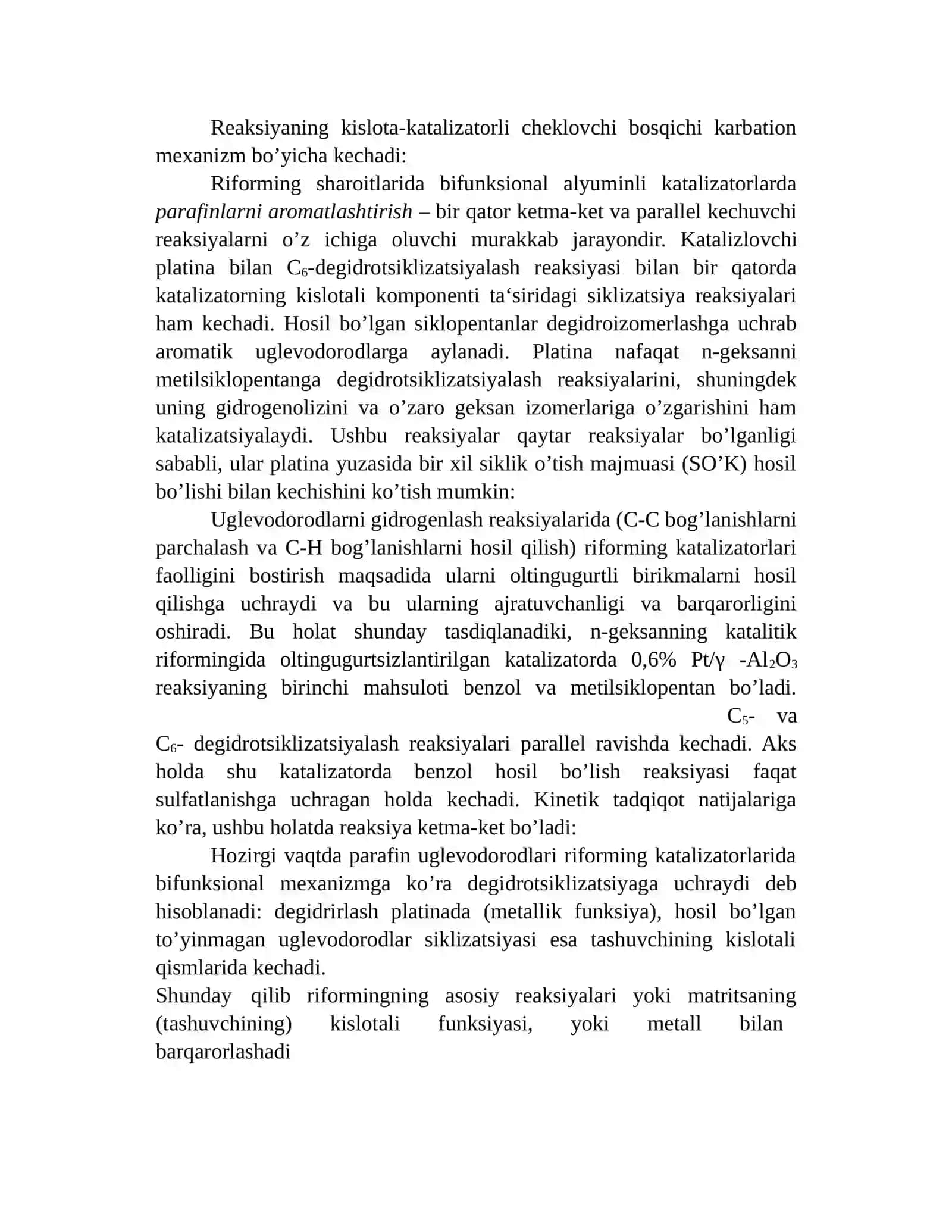 Katalitik kreking jarayonida ishlatiladigan katalizatorlar 4