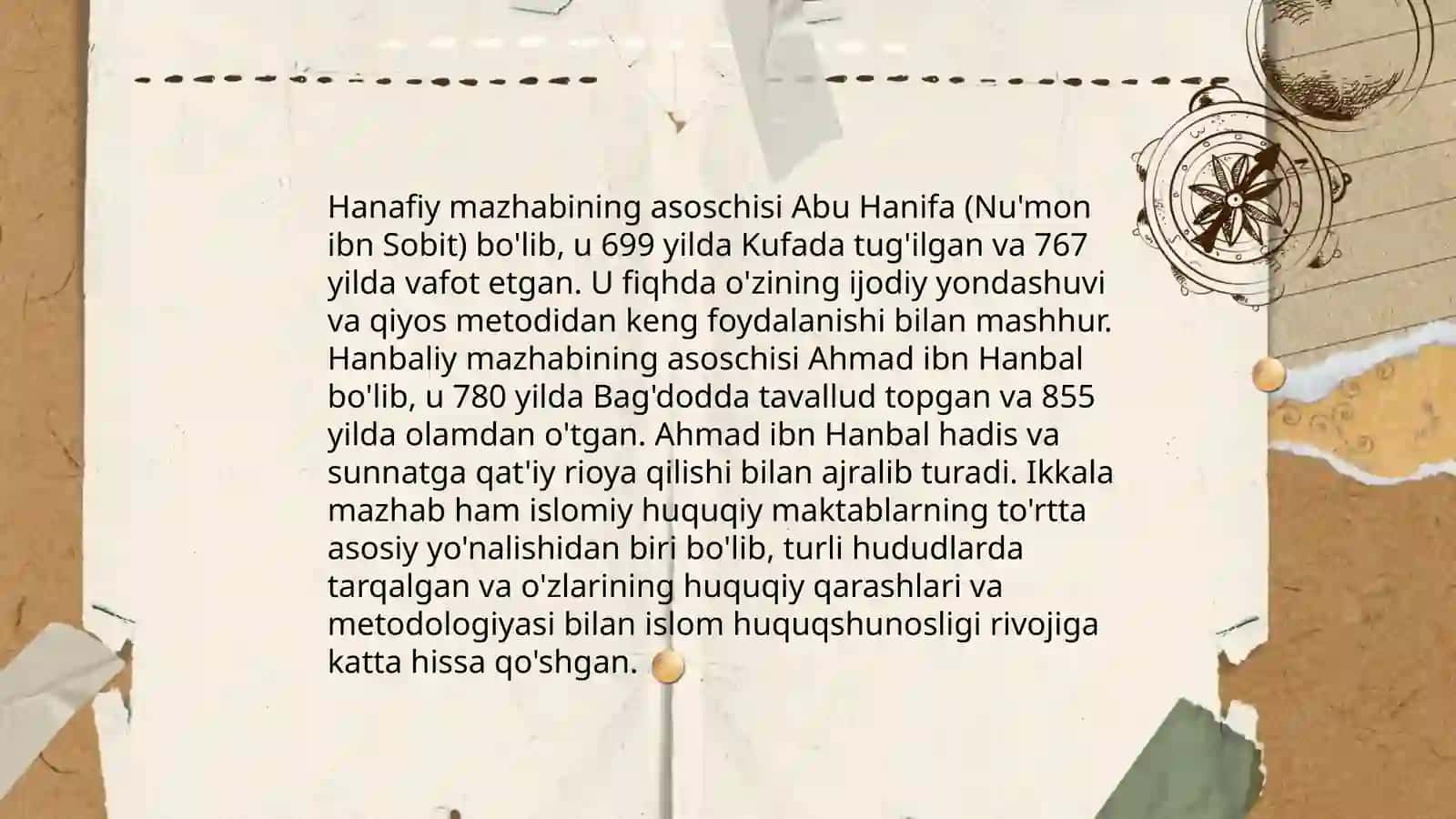 Hanafilik va Hanabiylik mazhabining oʻzaro farqlari 4