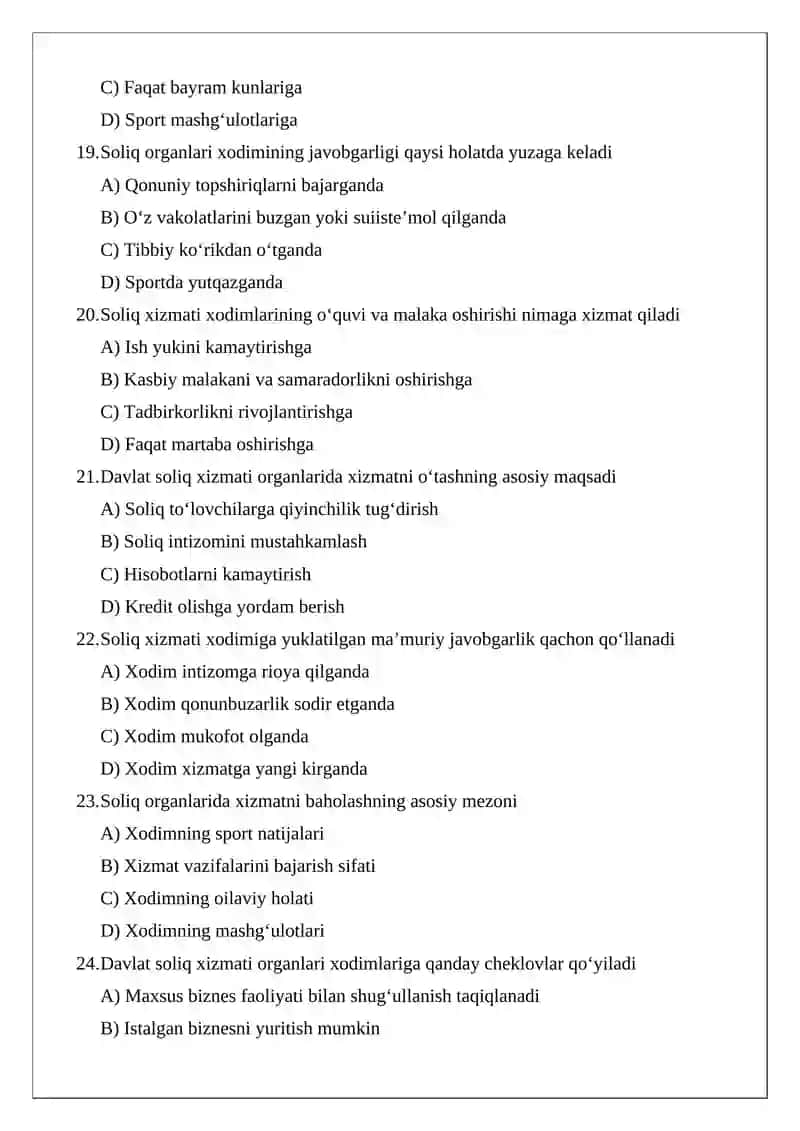 Davlat soliq xizmati organlarida xizmatni o‘tash 4