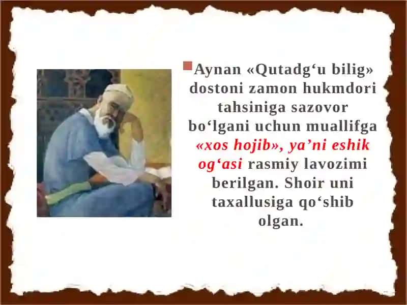 Yusuf Xos Hojib pedagogik qarashlari 4