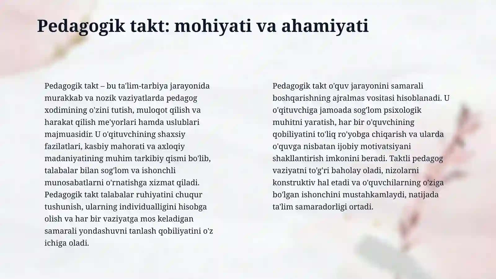 Pedagogik takt va pedagogik etika 4