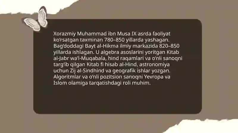 Oʻnli sanoq sistemasini targʻib qilishda M.Xorazmiyning roli 4