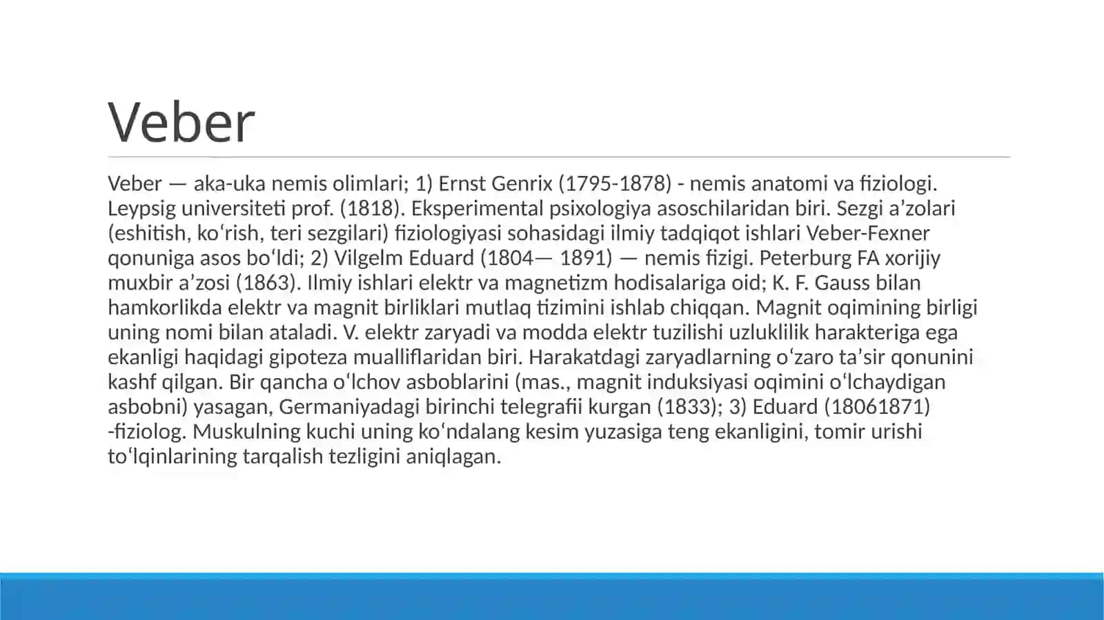 Veber va Fexnerning Psixofizika Tadqiqotlari 4