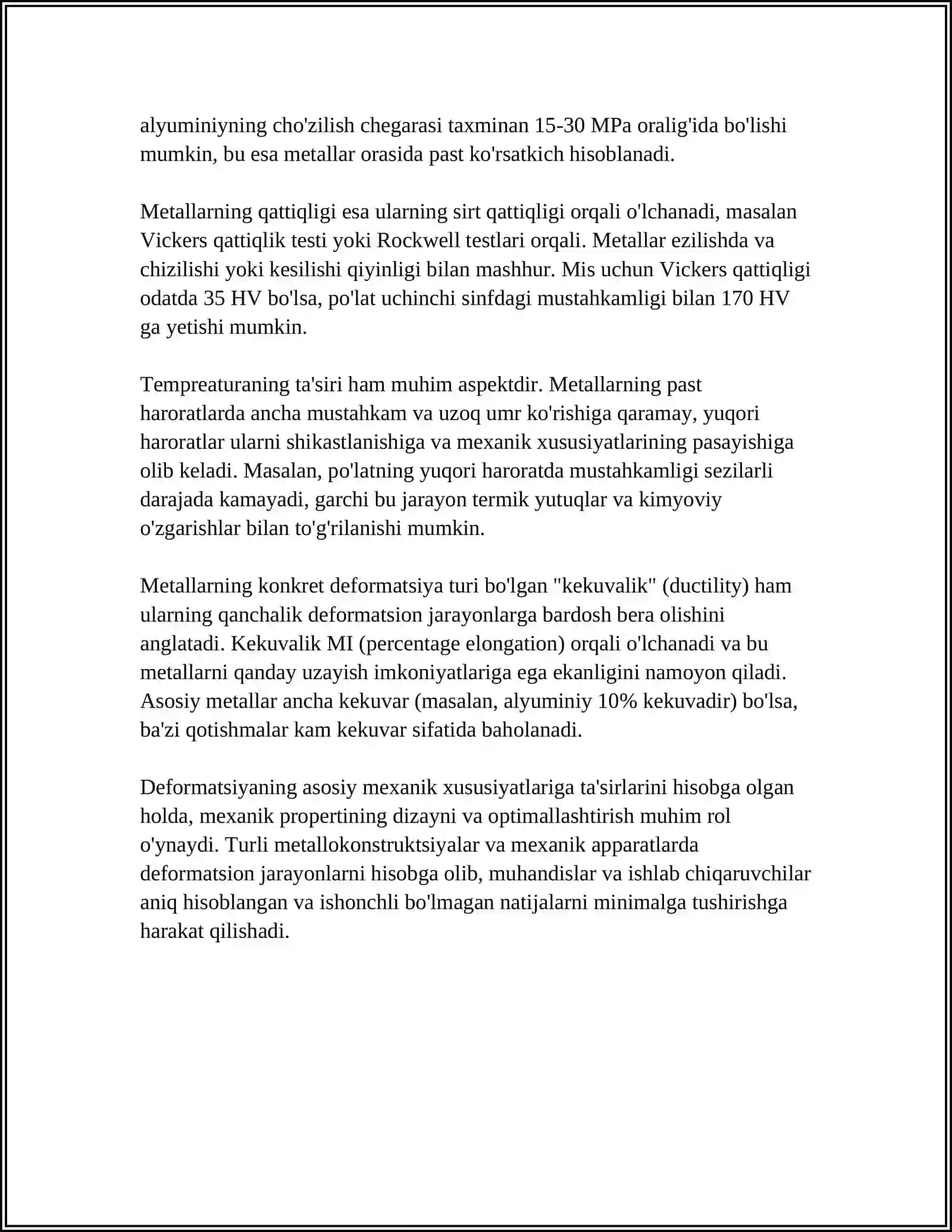ISHLOV BERISH NATIJASIDA METALLARNING MEXANIK XUSUSIYATLARINI O‘ZGARTIRISH 4