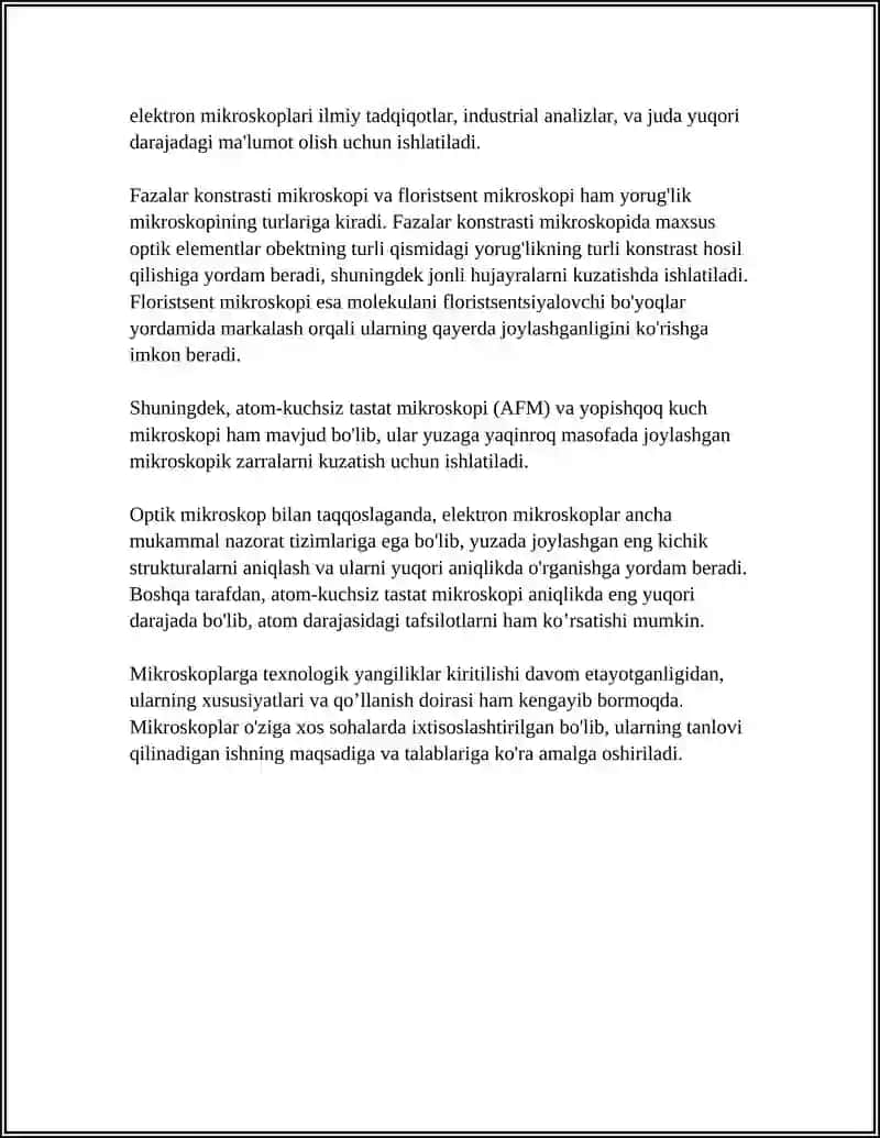 MIKROSKOP VA UNING TURLARI 4