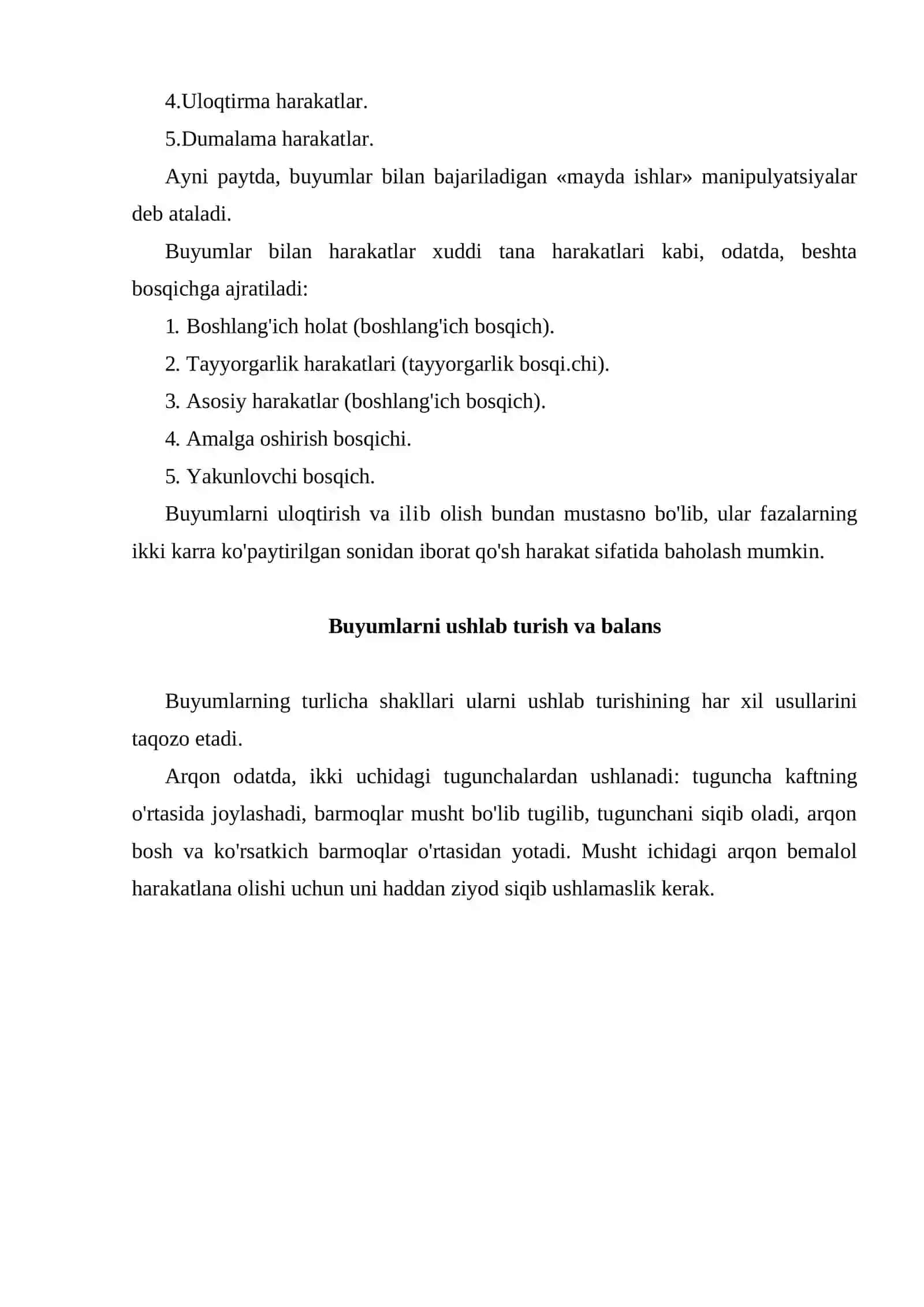 Buyumlar bilan bajariladigan mashqlar 4