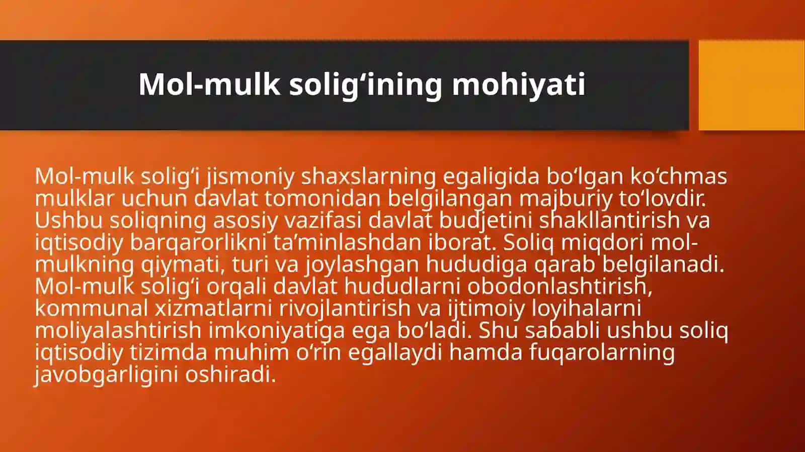 Jismoniy shaxslarning mol-mulkiga solinadigan soliq. 4