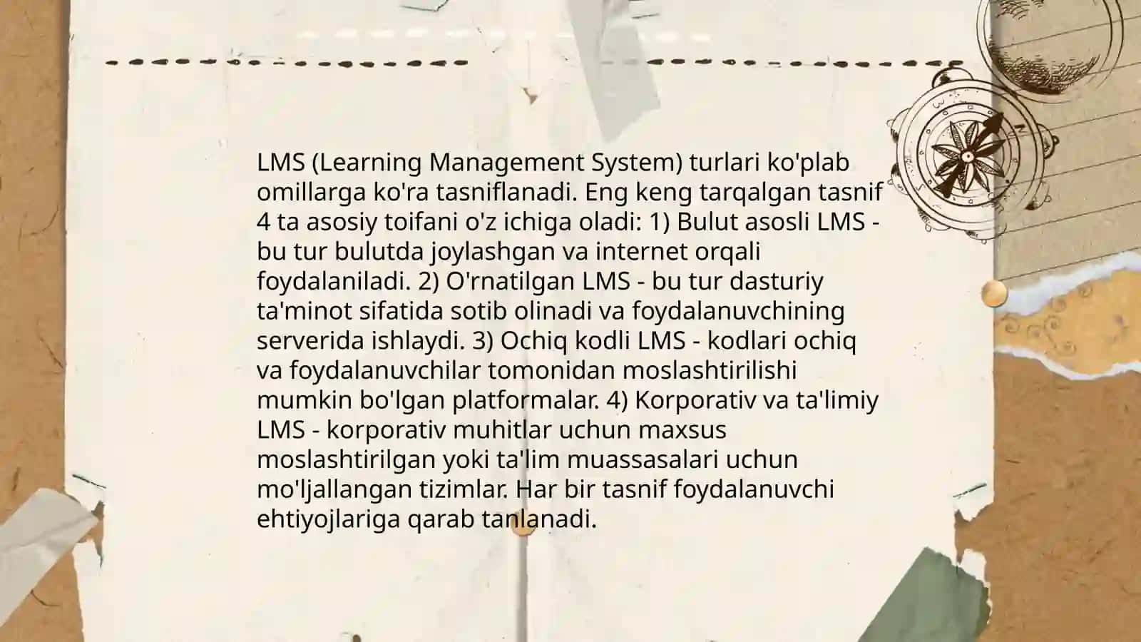 LMS turlari va ularning tasnifi 4
