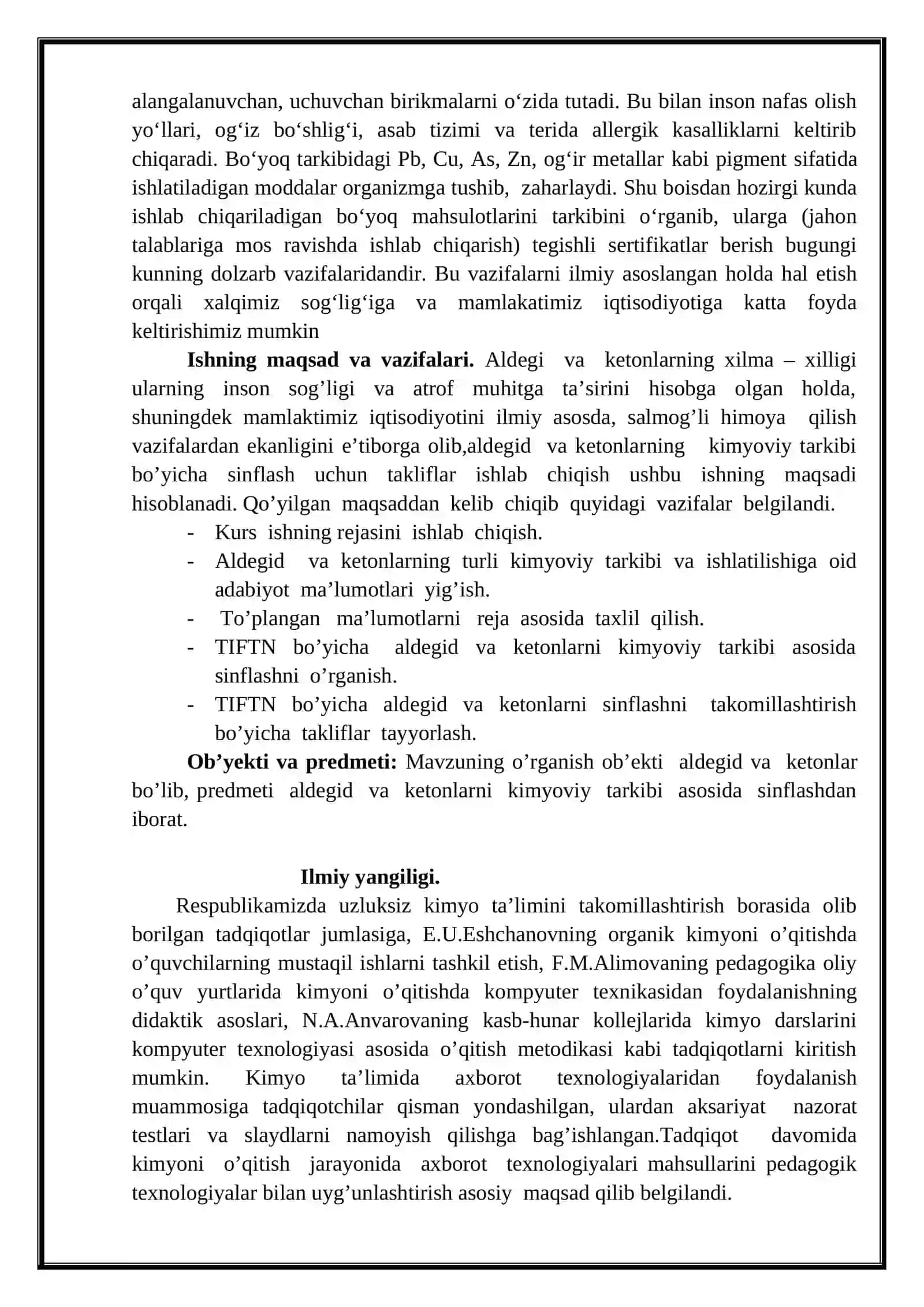 Aldegid va ketonlarning olinishi va uning xossalari 4