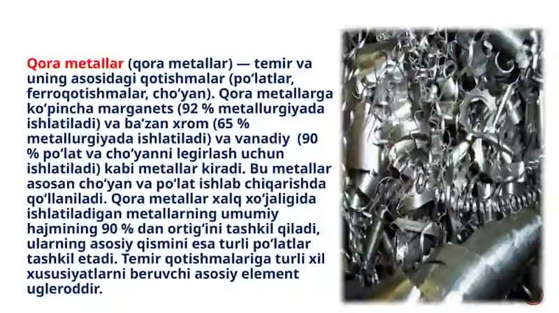 Qora metallarni ishlab chiqarish 4