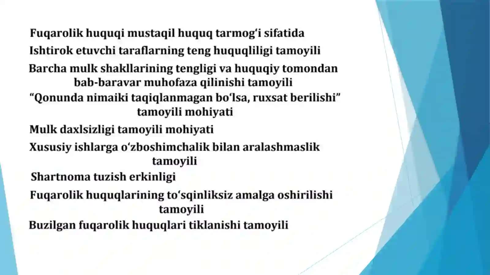 Fuqarolik huquqi tushunchasi, tamoyillari va manbalari 4