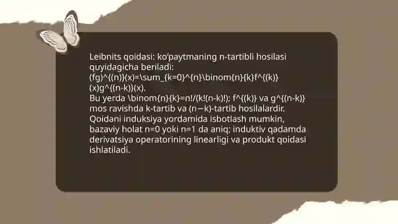 Yuqori tartibli hosilalar 4