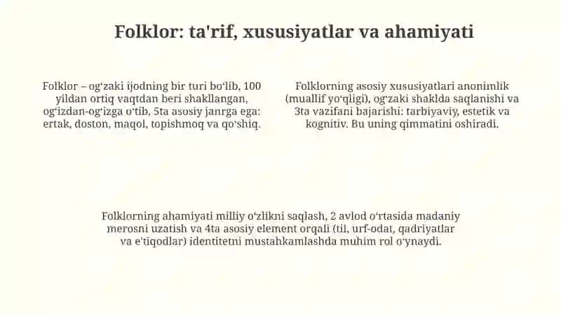 Folklor va Badiiy Adabiyot 4