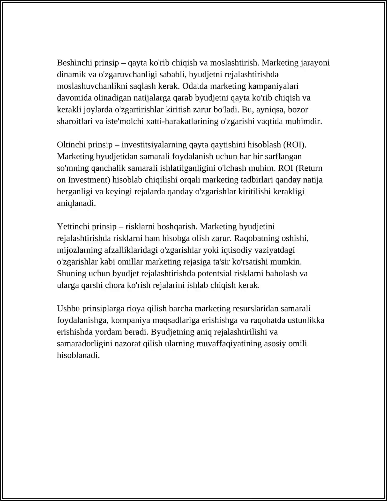 MARKETING BYUDJETINI SHAKLLANTIRISH 4