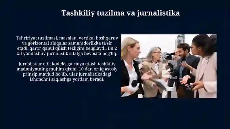 Jurnalistikaning madaniy-tashkiliy masalalari 4