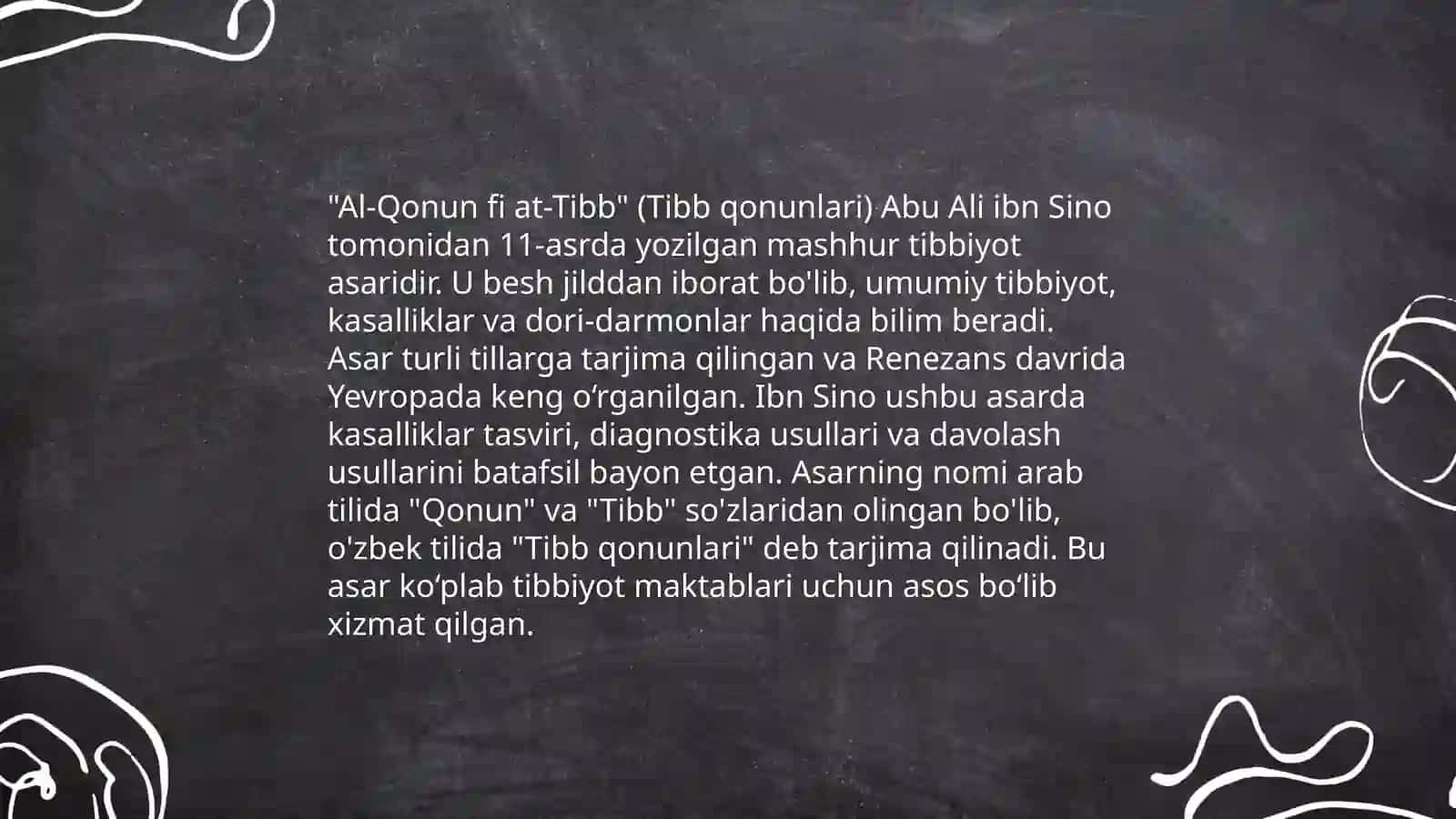 Abu Ali ibn Sino tibbiyot sohasiga qo'shgan hissasi 4