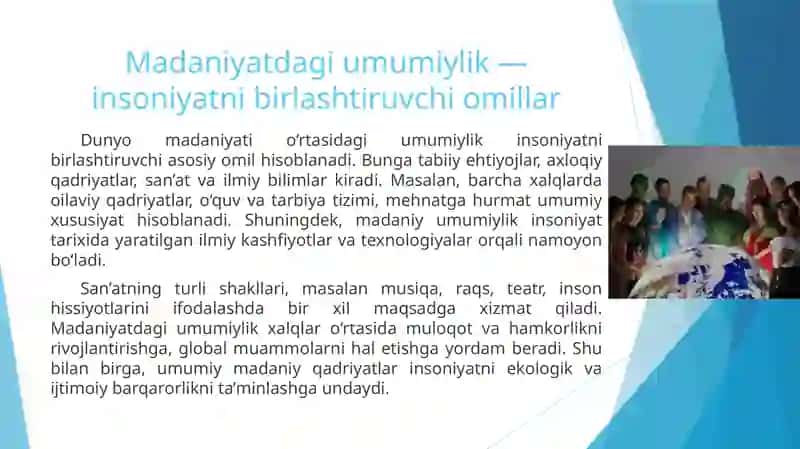 Dunyo xalqlari madaniyatidagi umumiylik va farqlar 4