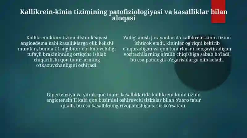 Kalikrein-Kinintizimi va Proteinopatiyalar 4