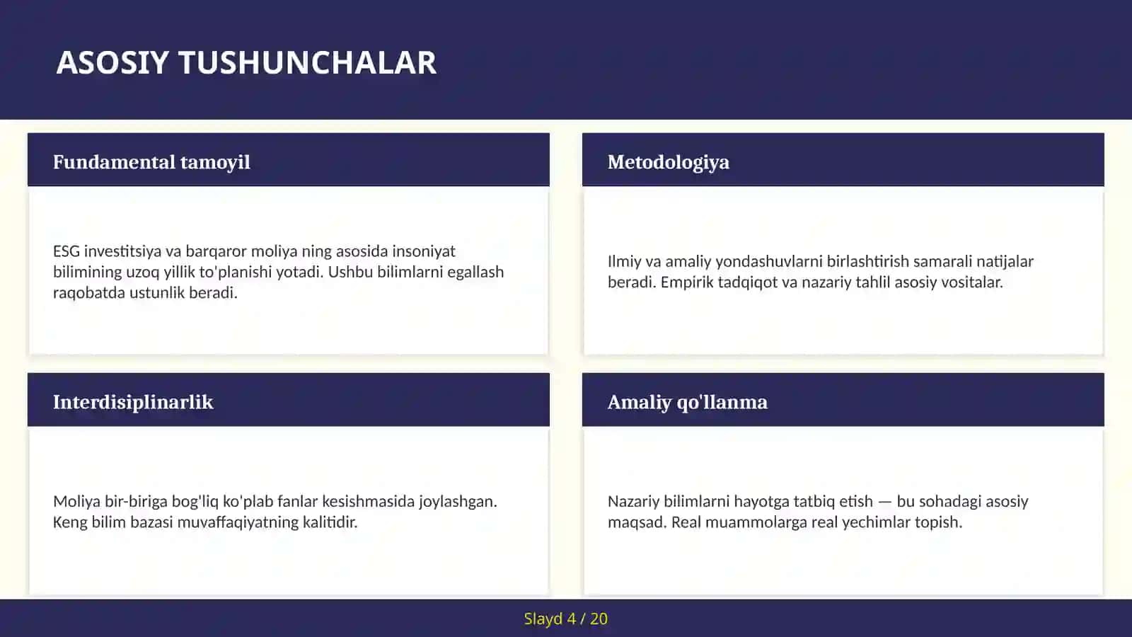 ESG INVESTITSIYA VA BARQAROR MOLIYA 4