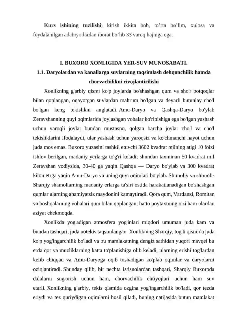 BUXORO XONLIGIDA YER-SUV MUNOSABATI 4