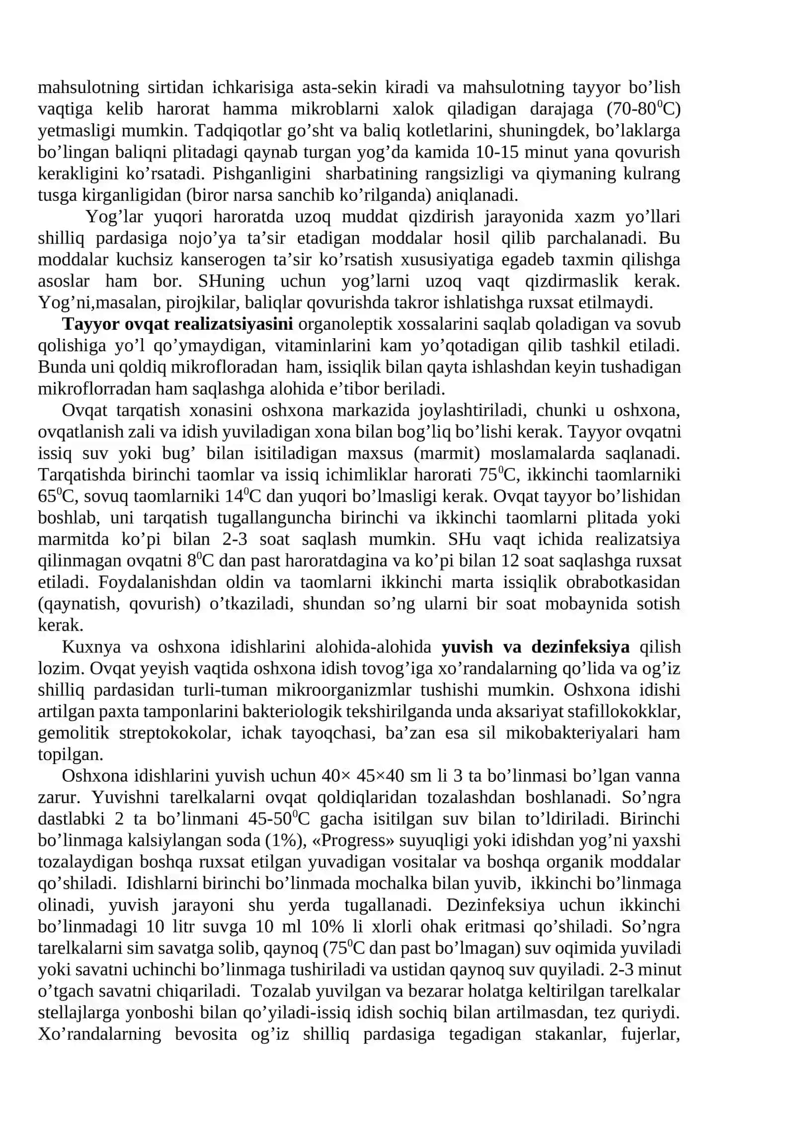 Umumiy ovqatlanish korxonalari gigiyenasi. Oshxonani sanitar jihatdan tekshirish 4