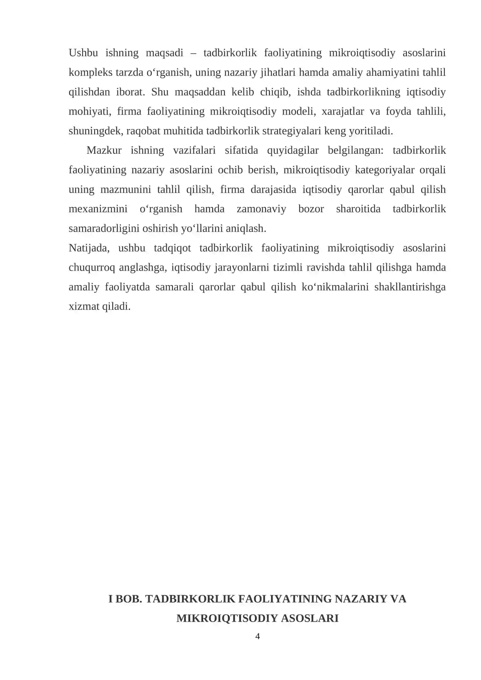 Tadbirkorlik faoliyatining mikroiqtisodiy asoslari 4