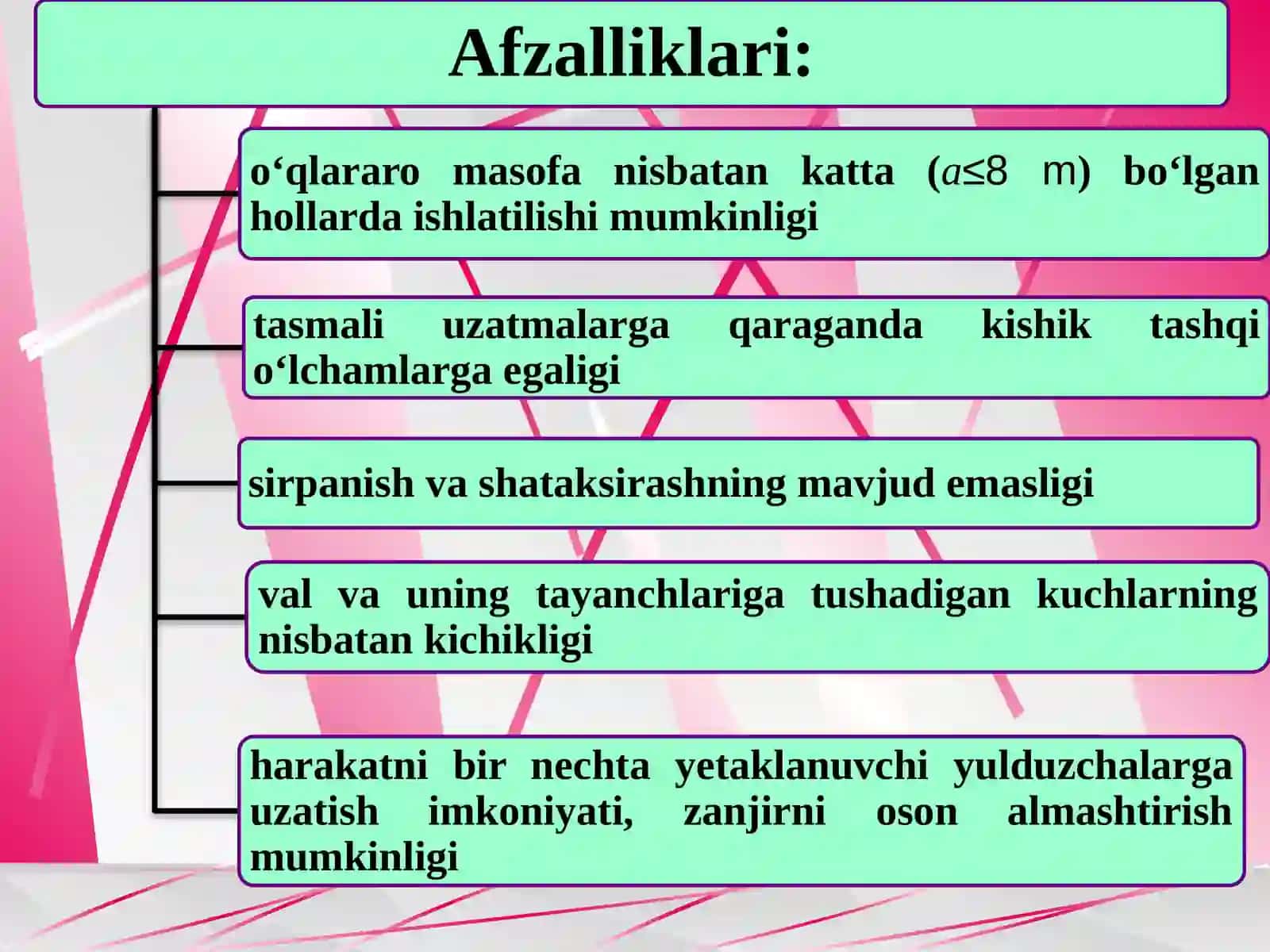 Zanjirli uzatmalar 4