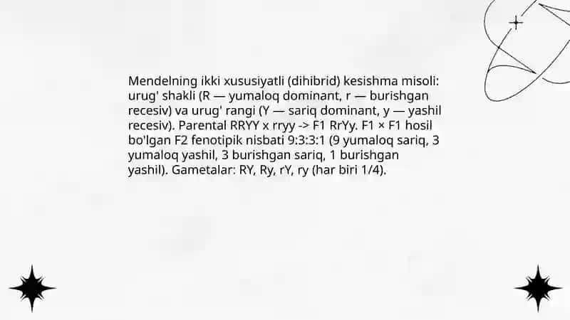 Mendelning 2 asosiy qonuni 4