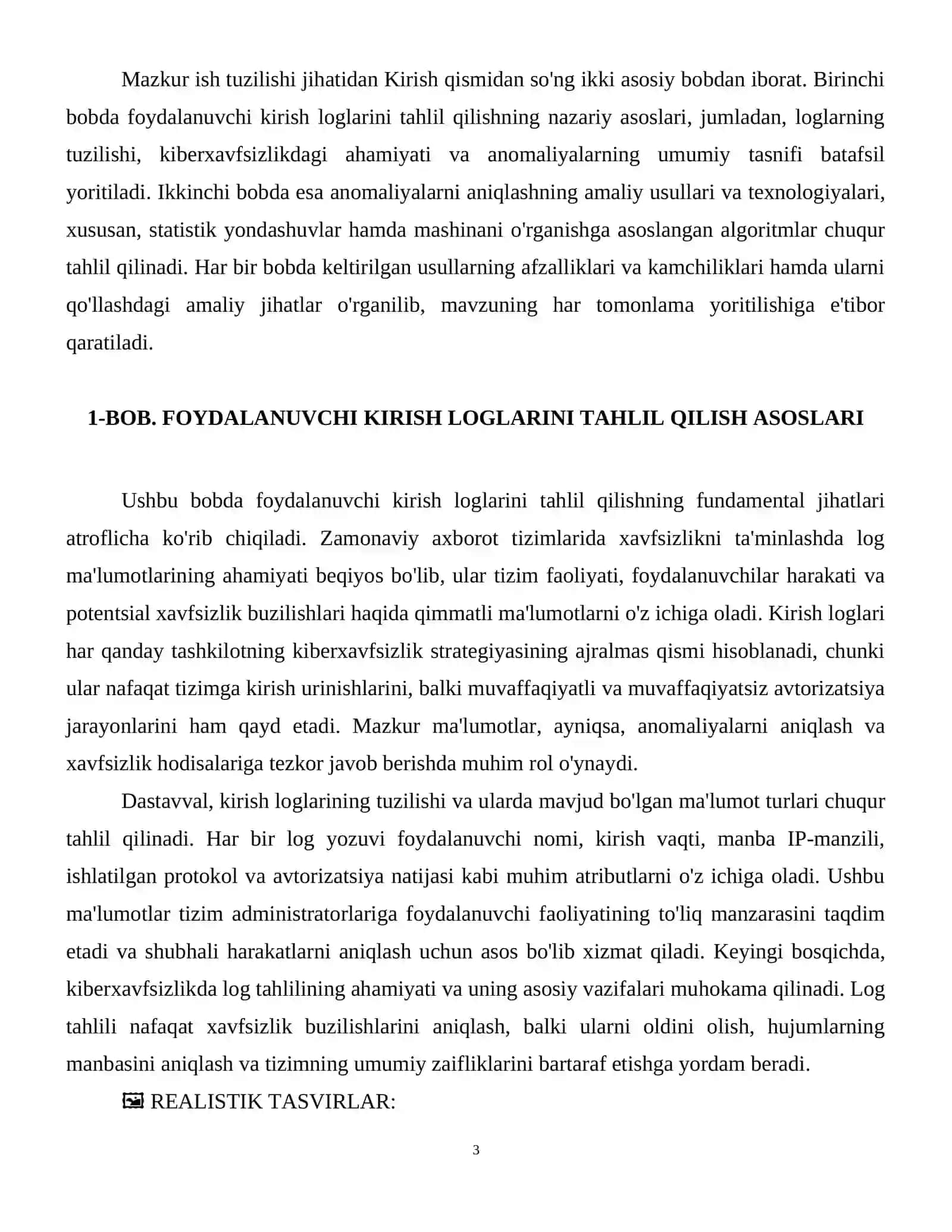 Foydalanuvchi kirish loglarini tahlil qilish va anomaliyalarni aniqlash. 4