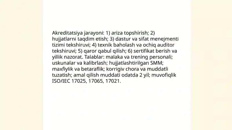 Sertifikatlashtirish idoralarining faoliyati 4