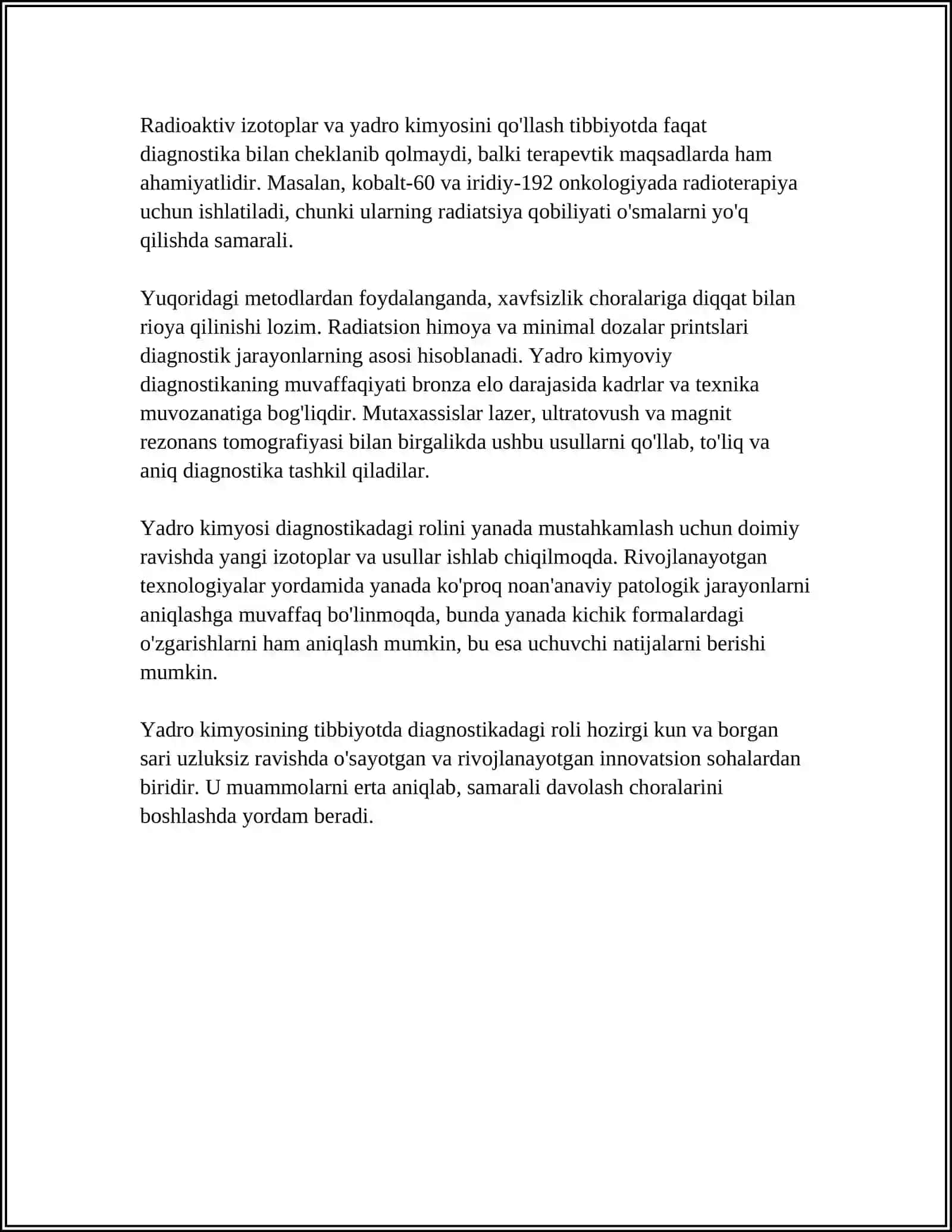 Yadro Kimyosining Tibbiyotdagi O'RNI 4