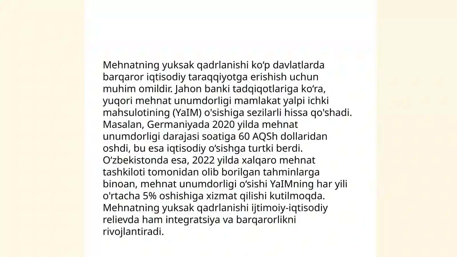Kasbga hurmat yuksak fazilat 4