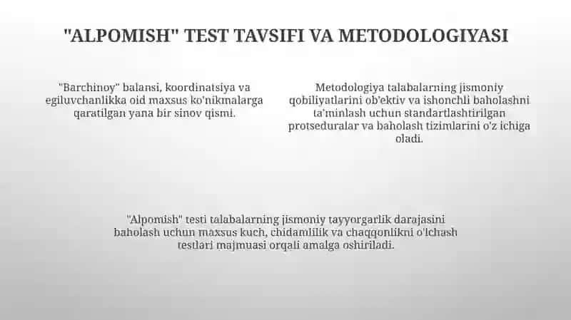 "Alpomish" va "Barchinoy" maxsus testlari 4