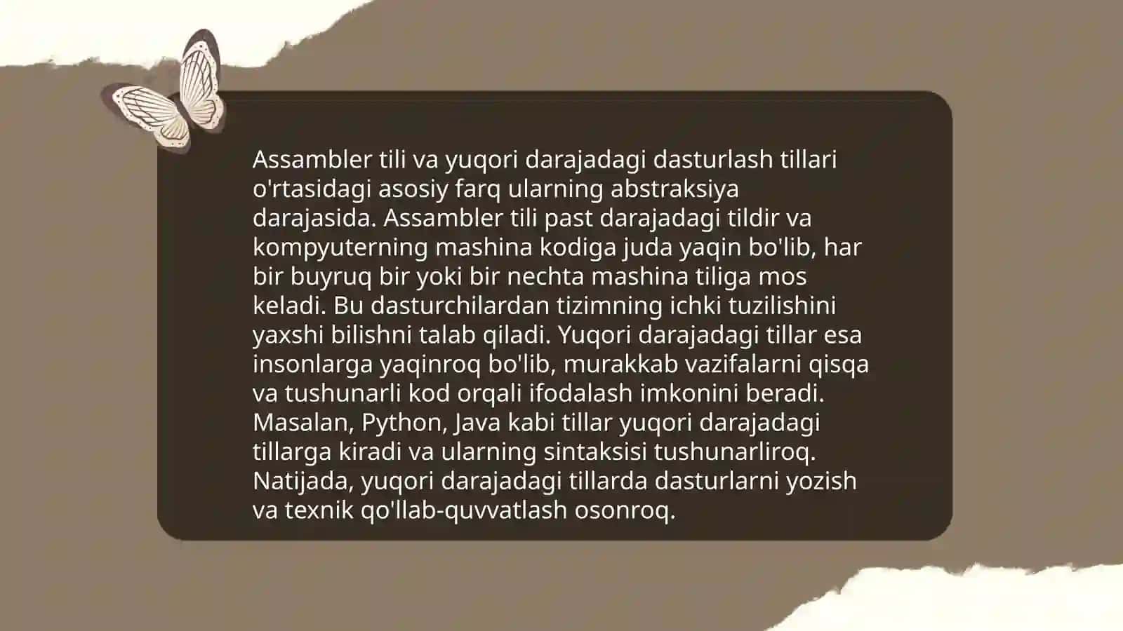 Assambler tili operatorlari va ularni qoʼllash 4