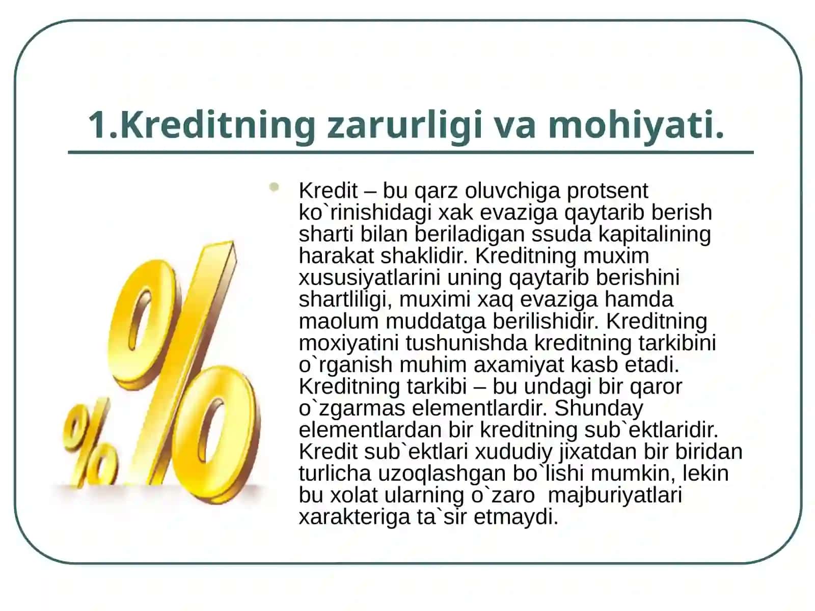 Kredit mexanizmi va uning elementlari 4